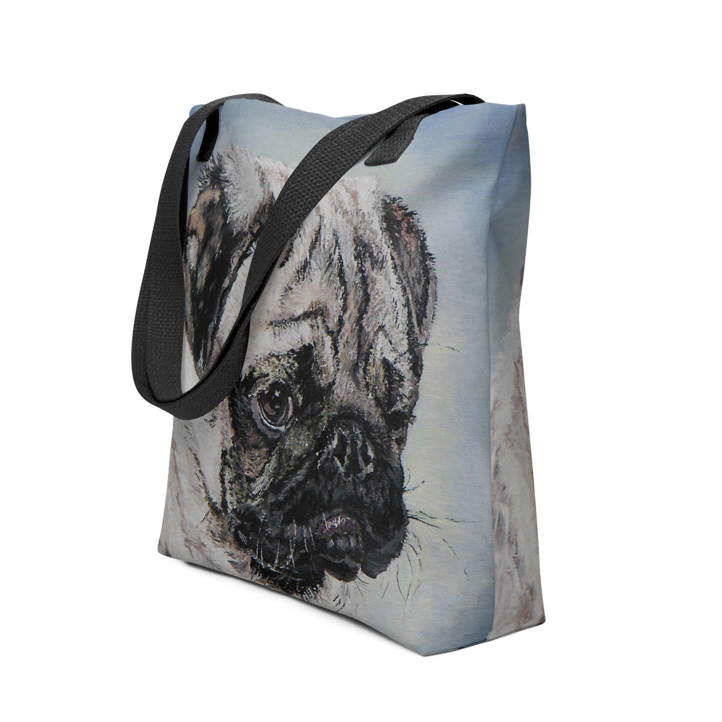 Tote bag with pug face