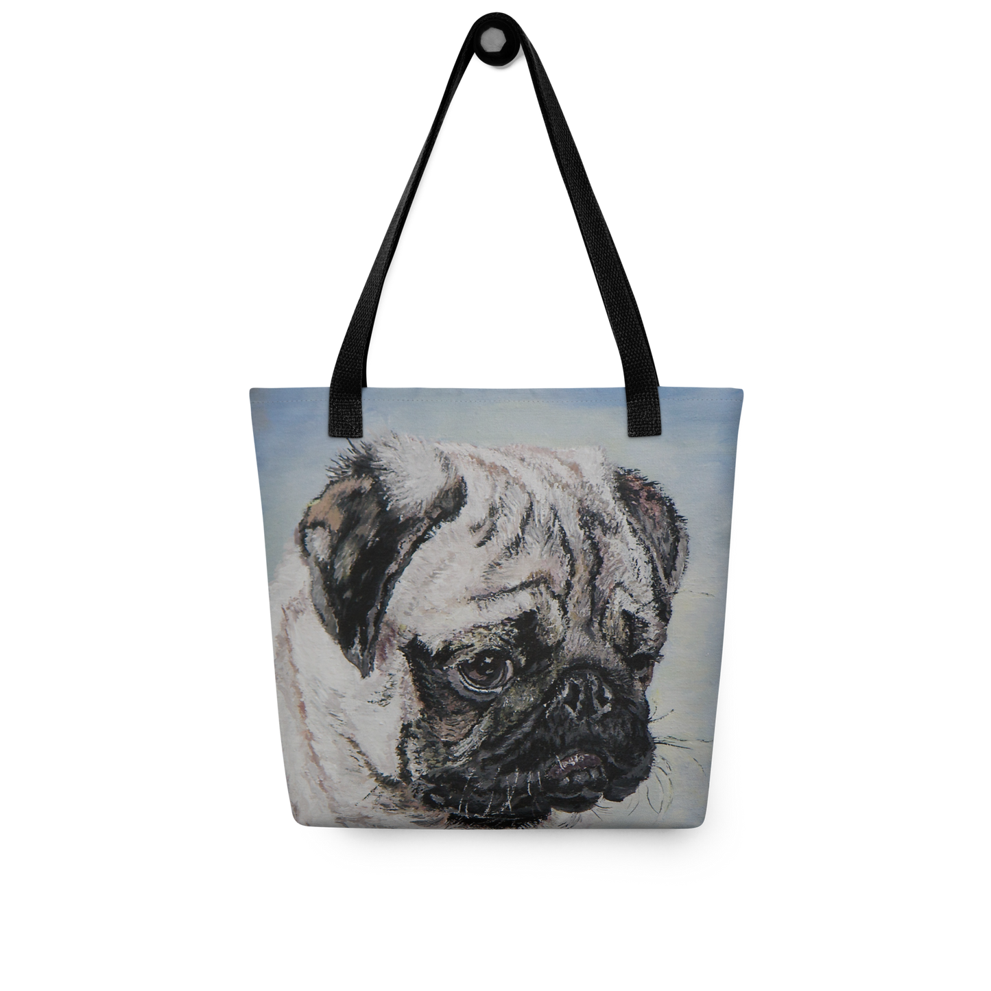 Tote bag with pug face