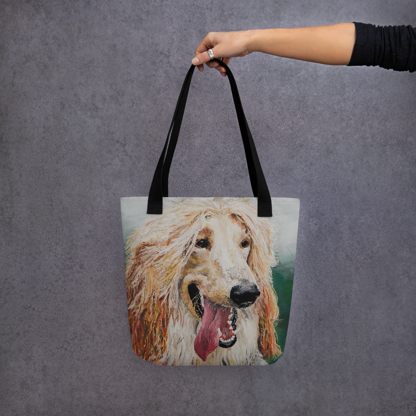 Tote bag with afghan hound
