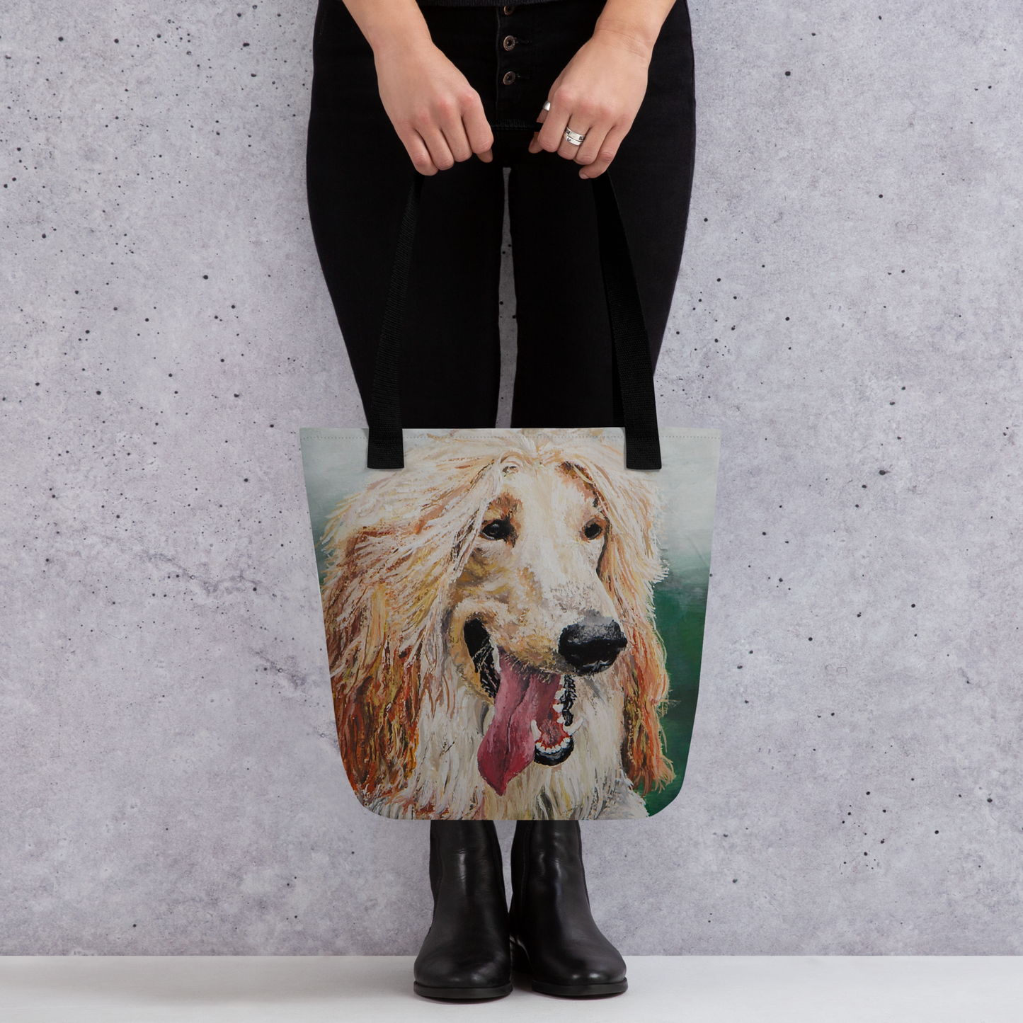 Tote bag with afghan hound