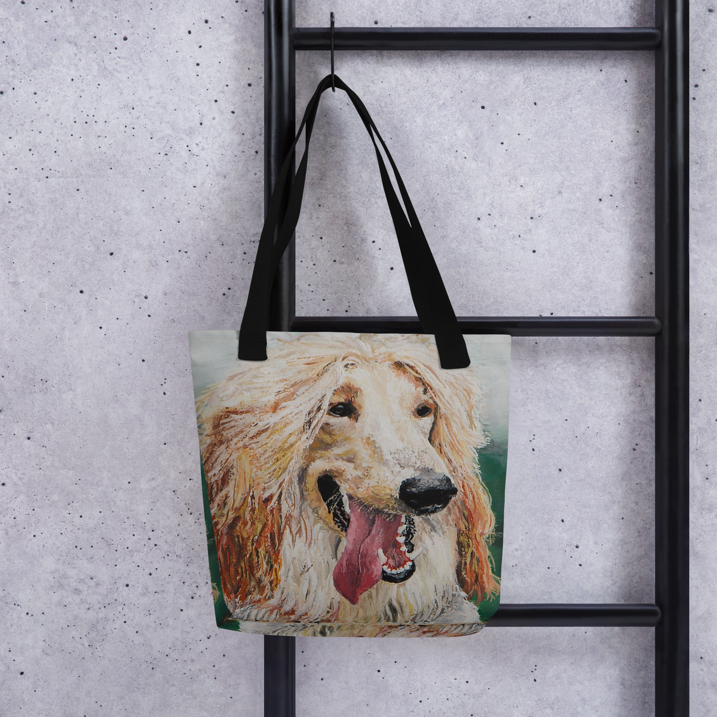 Tote bag with afghan hound