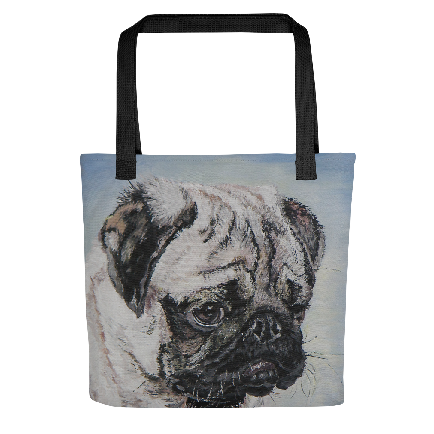 Tote bag with pug face