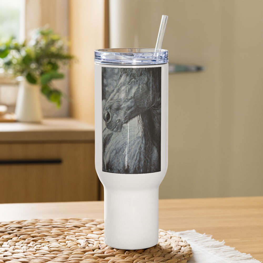 Horse Travel mug with a handle