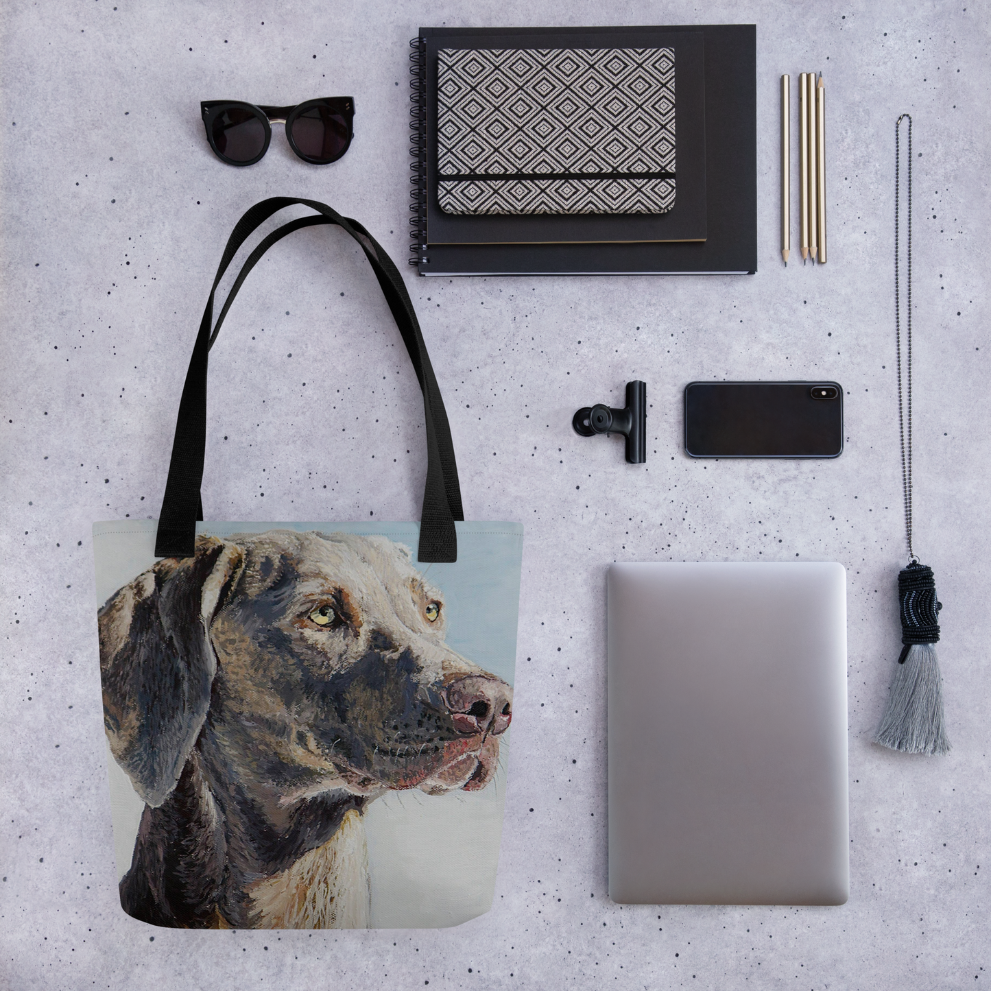 Tote bag with Weimaraner